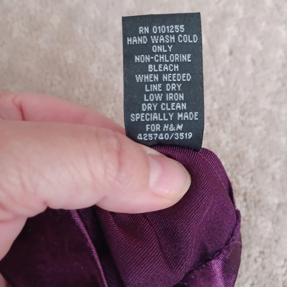 H&M Long Purple Satin Opera Gloves